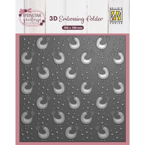 Nellie Snellen - Prägefolder "Hühner" 3D Embossing Folder 