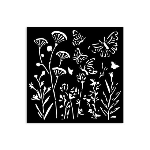 Stamperia - Schablone 12x12cm "Poppies and Butterfly" Stencil