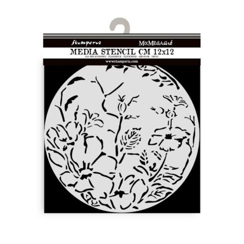 Stamperia - Schablone 12x12cm "Round Frame with Flowers" Stencil