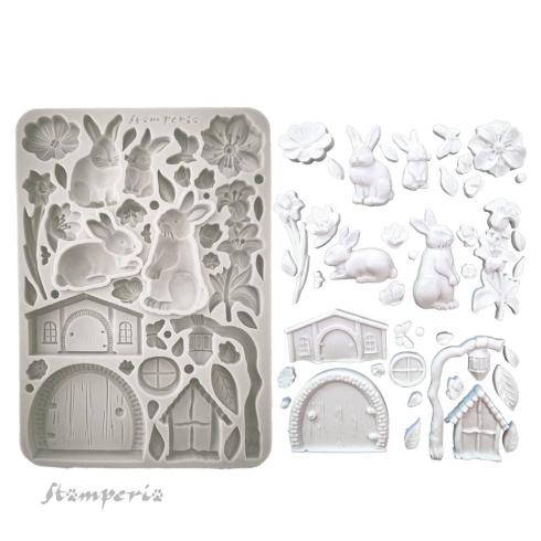 Stamperia - Gießform A5 "Rabbit and Flowers" Soft Mould 