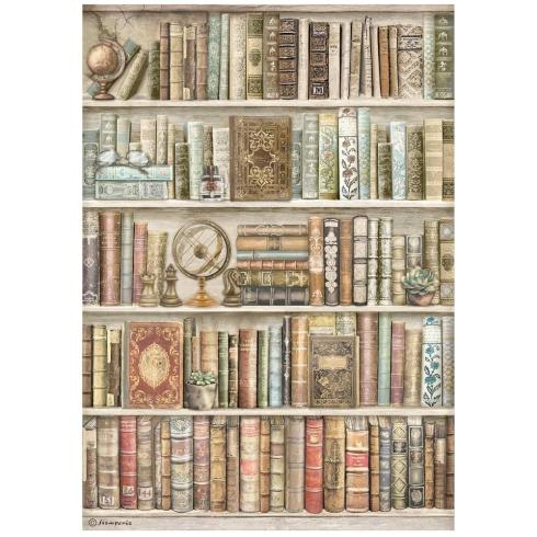 Stamperia - Decopatch Papier "Bookshelf" Decoupage A4 - 6 Bogen  