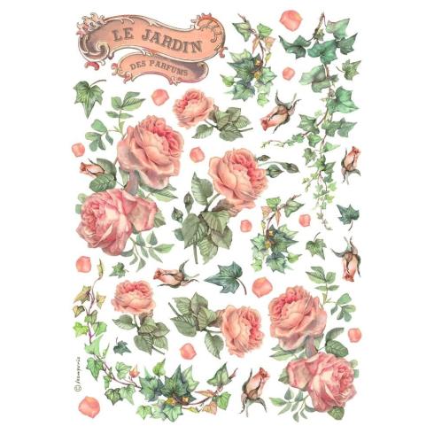 Stamperia - Decopatch Papier "Les Jardins des Parfums" Decoupage A4 - 6 Bogen  