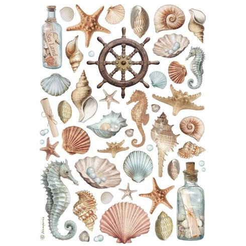 Stamperia - Decopatch Papier "Shells" Decoupage A4 - 6 Bogen  