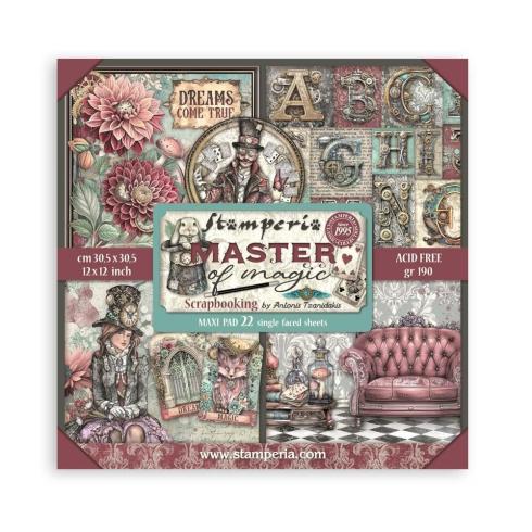 Stamperia - Designpapier "Master of Magic" Maxi Paper Pack 12x12 Inch - 22 Bogen