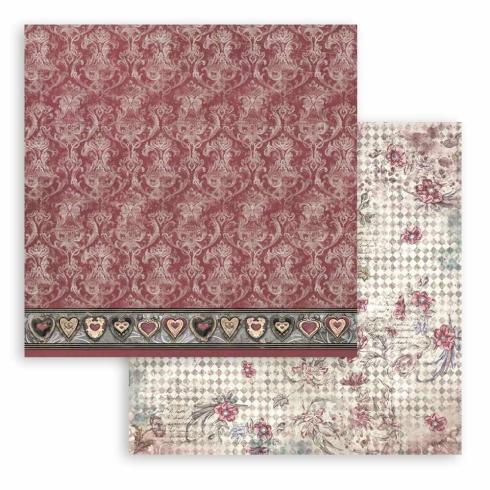 Stamperia - Designpapier "burgundy Tapestry" Paper Sheets 12x12 Inch - 10 Bogen