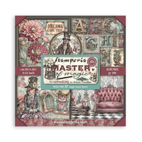 Stamperia - Designpapier "Master of Magic" Maxi Paper Pack 8x8 Inch - 22 Bogen