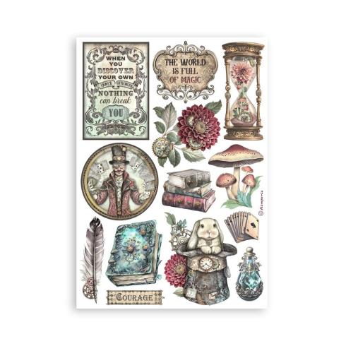 Stamperia - Washi Papier "Master of Magic" Washi Pad 14,8x21cm - 8 Bogen