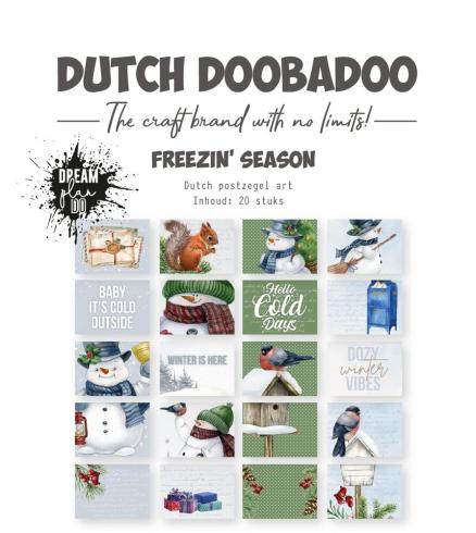 Dutch Doobadoo - Postkarten "Freezin' Season" Postzegel Art