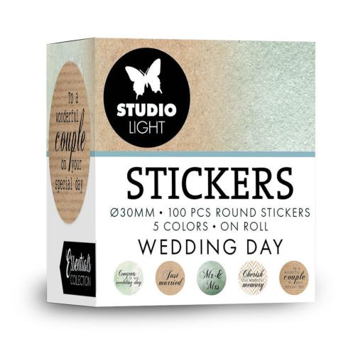 Studio Light - Aufkleber "Wedding Day" Round Stickers on Roll