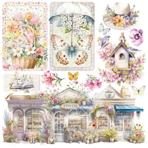 Ciao Bella - Pergamentpapier "Flower Shop" Vellum 6x6 Inch - 6 Bogen