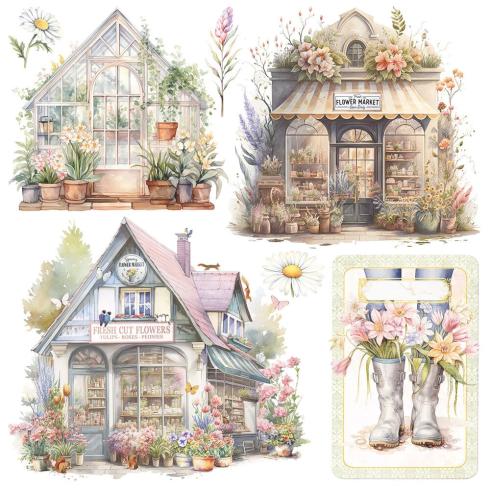 Ciao Bella - Pergamentpapier "Flower Shop" Vellum 6x6 Inch - 6 Bogen