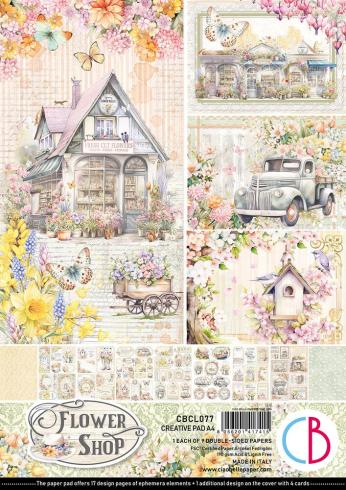 Ciao Bella - Stanzteile "Flower Shop" Creative Pad A4 - 9 Bogen