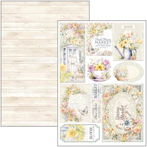 Ciao Bella - Stanzteile "Flower Shop" Creative Pad A4 - 9 Bogen