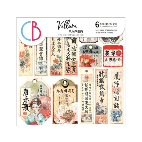 Ciao Bella - Pergamentpapier "Land of the Rising Sun" Vellum 6x6 Inch - 6 Bogen