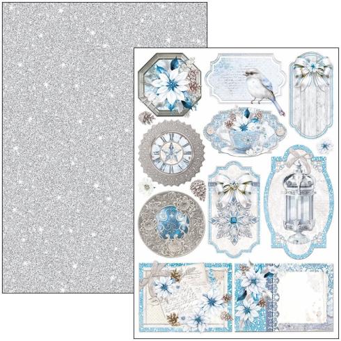 Ciao Bella - Stanzteile "Elegance of Blue" Creative Pad A4 - 9 Bogen