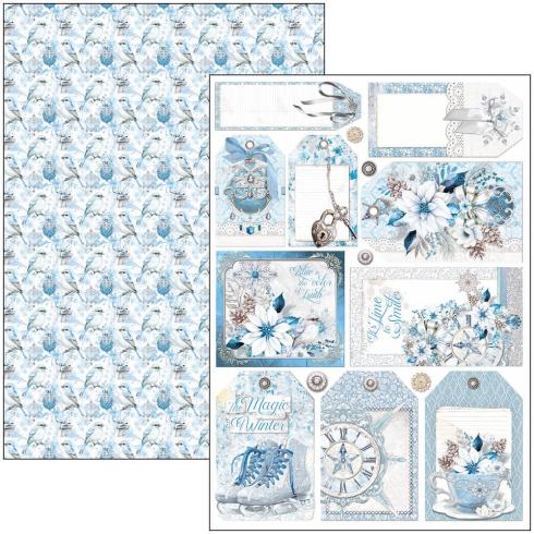 Ciao Bella - Stanzteile "Elegance of Blue" Creative Pad A4 - 9 Bogen