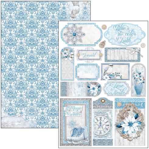 Ciao Bella - Stanzteile "Elegance of Blue" Creative Pad A4 - 9 Bogen