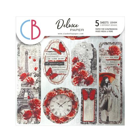 Ciao Bella - Designpapier "Silver" Deluxe Paper Pack 6x6 Inch - 5 Bogen