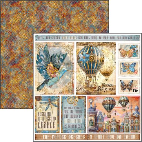 Ciao Bella - Designpapier "Esprit de Voyage" Paper Pack 8x8 Inch - 12 Bogen