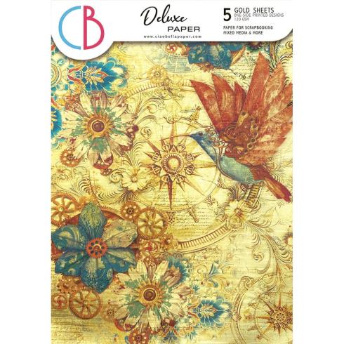 Ciao Bella - Designpapier "Gold" Deluxe Paper Pack A4 - 5 Bogen