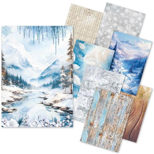 Ciao Bella - Decopatch Papier "Winter Wonderland" Rice Paper A5 - 8 Bogen