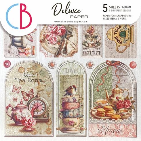 Ciao Bella - Designpapier "Silver" Deluxe Paper Pack 6x6 Inch - 5 Bogen