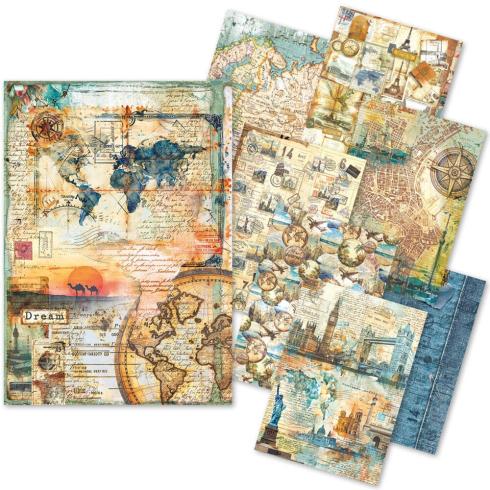 Ciao Bella - Decopatch Papier "Wanderlust" Rice Paper A5 - 8 Bogen