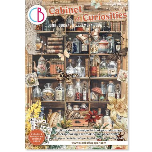 Ciao Bella - Designpapier & Stanzteile "Cabinet of Curiosities" Junk Journal Ephemera Book A4 - 32 Bogen