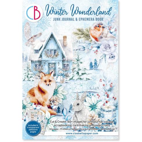 Ciao Bella - Designpapier & Stanzteile "Winter Wonderland" Junk Journal Ephemera Book A4 - 32 Bogen