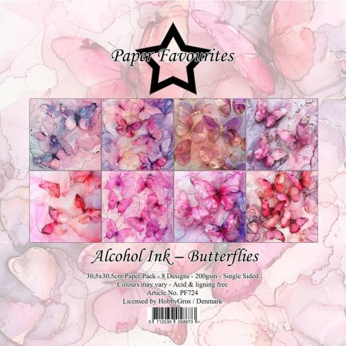 Paper Favourites - Designpapier "Alcohol Ink Butterflies" Paper Pack 12x12 Inch 8 Bogen