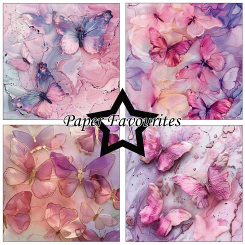 Paper Favourites - Designpapier "Alcohol Ink Butterflies" Paper Pack 12x12 Inch 8 Bogen