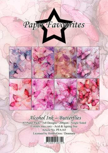 Paper Favourites - Designpapier "Alcohol Ink Butterflies" Paper Pack A5 - 24 Bogen