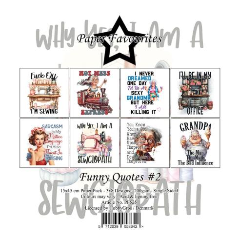 Paper Favourites - Designpapier "Funny Quotes #2" Paper Pack 6x6 Inch - 24 Bogen