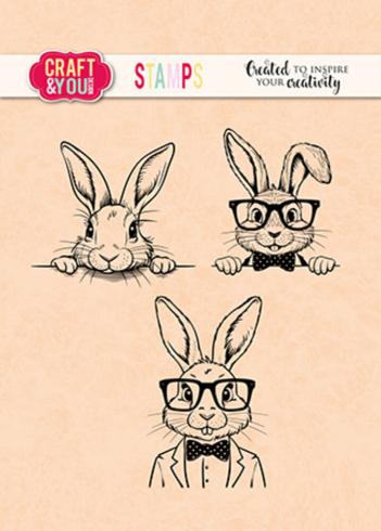 Craft & You Design - Stempelset "Funny Bunnies" Clear Stamps