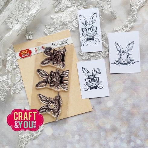 Craft & You Design - Stempelset "Funny Bunnies" Clear Stamps