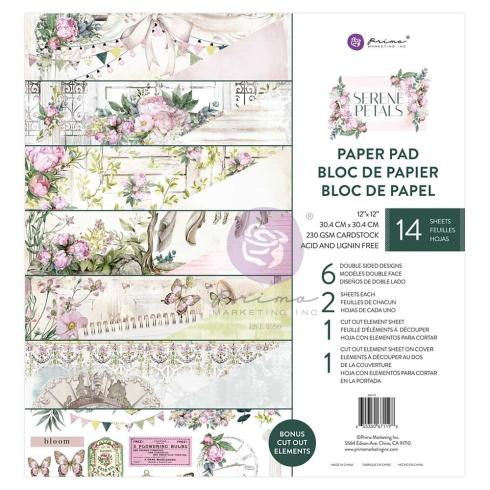 Prima Marketing - Designpapier "Serene Petals" Paper Pack 12x12 Inch - 14 Bogen