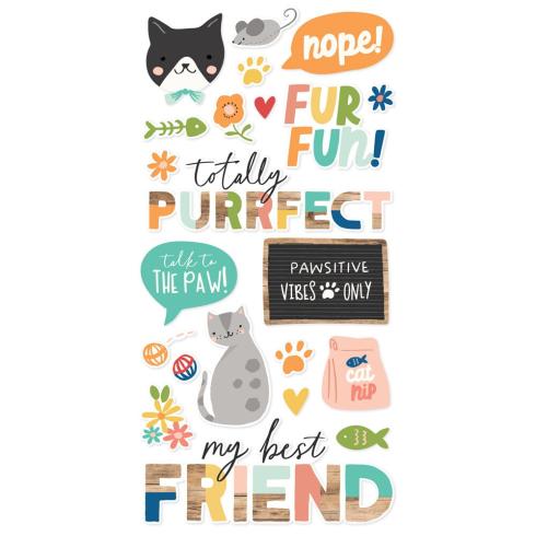 Simple Stories - Aufkleber "Fur Baby Cat" Foam Sticker