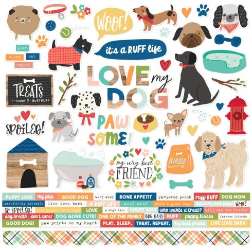 Simple Stories - Aufkleber "Fur Baby Dog" Cardstock Sticker 