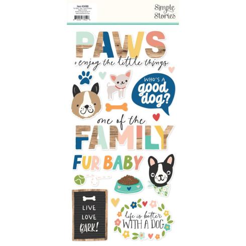 Simple Stories - Aufkleber "Fur Baby Dog" Foam Sticker