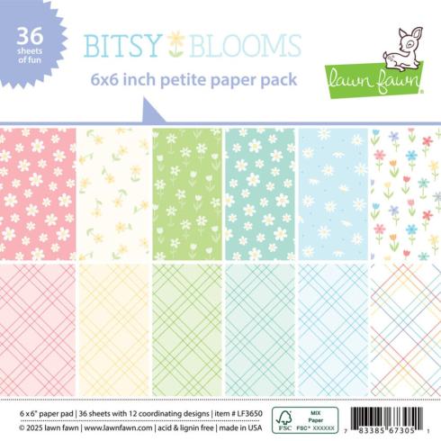 Lawn Fawn - Designpapier "Bitsy Blooms" Paper Pad 6x6 Inch - 36 Bogen