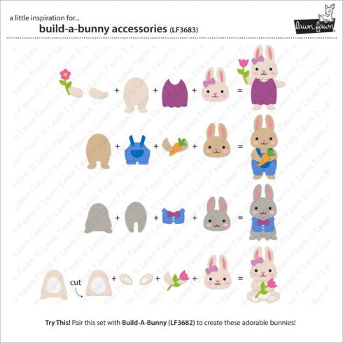 Lawn Fawn - Stanzschablone "Build-A-Bunny Accessories" Dies