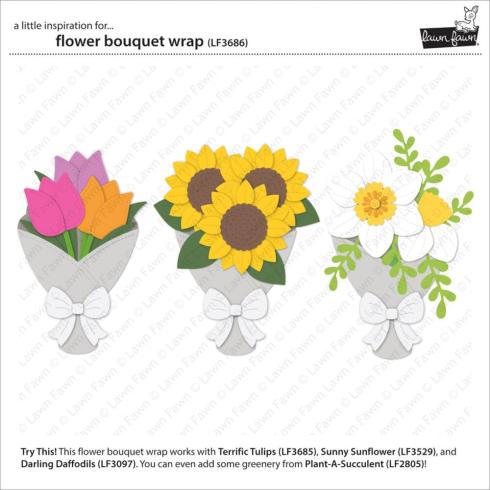 Lawn Fawn - Stanzschablone "Flower Bouquet Wrap" Dies