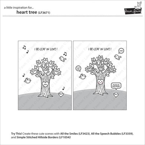 Lawn Fawn - Stempelset "Heart Tree" Clear Stamps