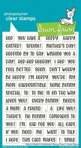 Lawn Fawn - Stempelset "Henry's Build-A-Sentiment: Bunny Puns" Clear Stamp