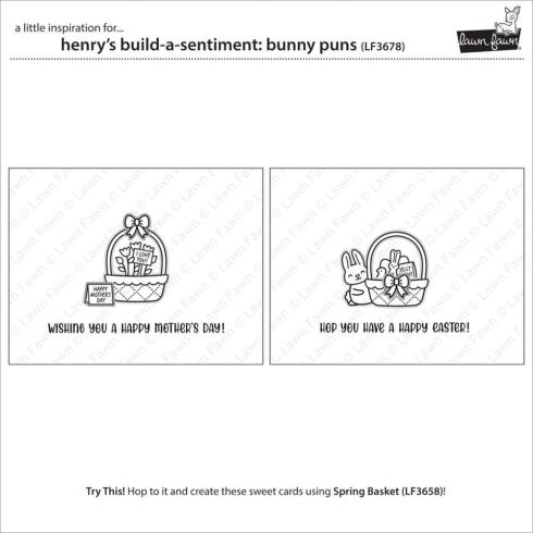 Lawn Fawn - Stempelset "Henry's Build-A-Sentiment: Bunny Puns" Clear Stamp