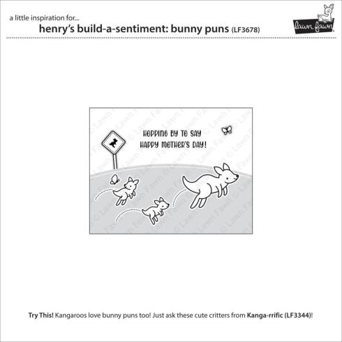 Lawn Fawn - Stempelset "Henry's Build-A-Sentiment: Bunny Puns" Clear Stamp