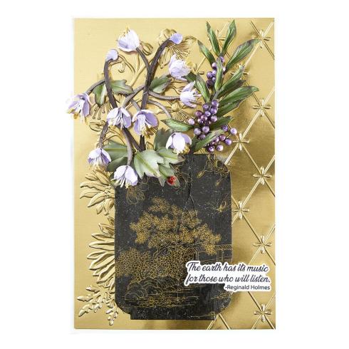 Spellbinders - Buchdrucktechnik "Through the Meadow Sentiments" BetterPress Plate & Dies