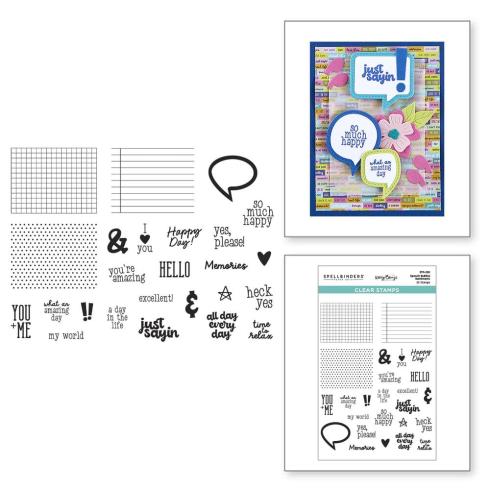 Spellbinders - Stempelset "Speech Bubbles Sentiments" Clear Stamps