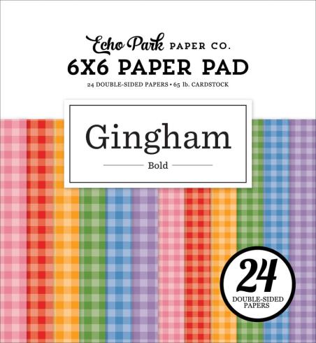 Echo Park - Designpapier "Bold Gingham" Paper Pack 6x6 Inch - 24 Bogen