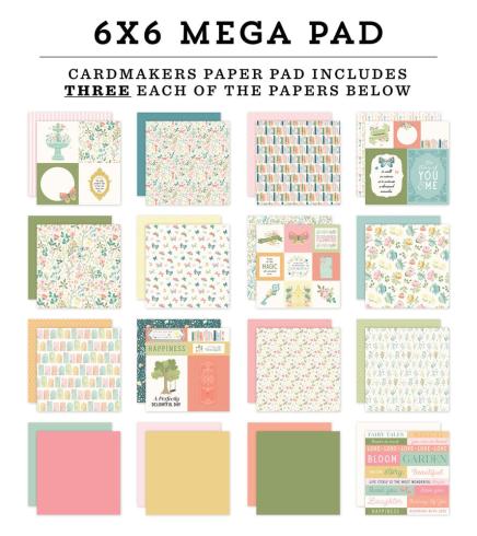 Carta Bella - Designpapier "Secret Garden" Cardmakers Mega Pad 6x6 Inch - 48 Bogen